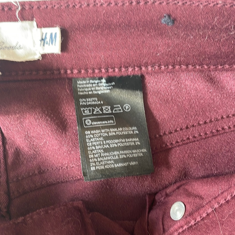 H&M LOGG Maroon High Rise Skinny - Picture 4 of 5